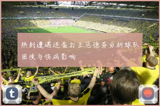 热刺遭遇连番打击范德芬分析球队困境与伤病影响